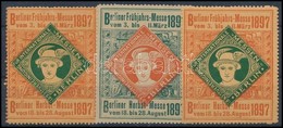 1897 Berlin Vásári Levélzáró 3 Db + 1913 Stuttgart Vásári Levélzáró 4 Db Klf - Zonder Classificatie