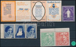 1915-1933 Grafikai Szemle  Levélzáró 4-es Csík, Bogner Mária Margit 3-as Csík, Pécsi általános Kiállítás Reklámbélyeg Pá - Unclassified