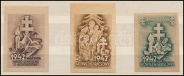 1942 3 Db Honvédkarácsony Adománybélyeg, Vágott - Unclassified