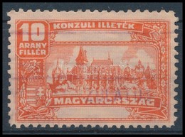 1931 Konzuli Illetékbélyeg 10 Aranyfillér (2 B) Fekvő Vízjellel (25.000) - Sin Clasificación