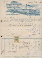 1900 Bp., Gerson Spitzer & Co. Díszes Fejléces Számlája, Rajta A Gyár Látképével, Okmánybélyeggel / Invoice - Unclassified