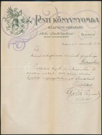 1904 Bp., Pesti Könyvnyomda Részvénytársaság Díszes Fejléces Levélpapírjára írt Levél - Unclassified