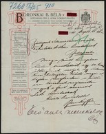 1910 Boronkai B. Béla Császári és Királyi Fhgi Udvari Fényképész Szecessziós Levélpapírjára írt Levél - Zonder Classificatie