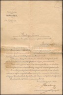1916 Posta- és Távírda Gépkocsivezetői Kinevezés A Kereskedelmügyi Minisztérium Fejléces Papírján, Annak Szárazbélyezőjé - Unclassified