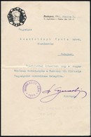 1928 Munkácsy Céh Levele Kosztolányi Gyula Festőművésznek - Unclassified