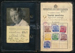 1938 Orvosnő Kamarai Igazolványa Bélyegekkel. - Unclassified