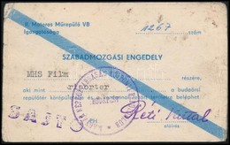 1962 II. Motoros Műrepülő Vb Igazgatósága által Kiállított Szabadmozgási Engedély Riporter Számára - Unclassified