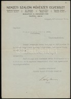 1937 Bp., A Nemzeti Szalon Művészeti Egyesület Fejléces Levele, Gróf Zichy János (1868-1944) Politikus, Kultuszminiszter - Unclassified