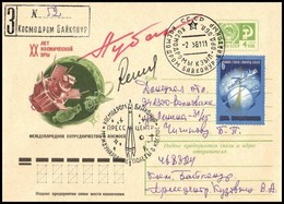 Alekszej Gubarev (1931-2015) Szovjet és Vladimír Remek (1948- ) Cseh űrhajósok Aláírásai Emlékborítékon /
Signatures Of  - Other & Unclassified