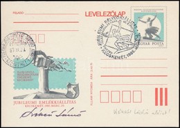1985 Kékesi László (1919-1993) Grafikus, Bélyegtervező Aláírása Bélyegkiállítás Levelezőlapján - Other & Unclassified