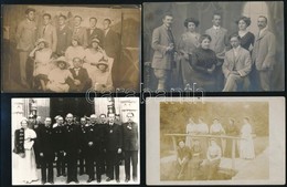 Baráti Társaságok, Csoportképek Különböző Időszakokból, 4 Db Fotó, 9×14 Cm - Other & Unclassified