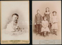 Cca 1900-1910 Gyerekek Keményhátú Műtermi Portréi, 3 Db Keményhátú Fotó, 16×10 Cm - Autres & Non Classés