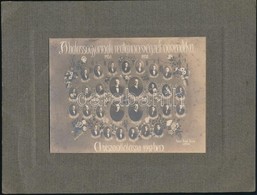 1932 Balassagyarmat, Reálgimnázium Tanárai és Végzett Tanulói, Kistabló Nevesített Portrékkal,11x15 Cm, Karton 18,5x24,5 - Other & Unclassified