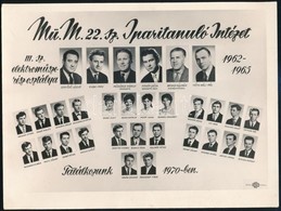 1965 Budapest, Mü.M. 22.sz. Iparitanuló Intézet Tanárai és Végzett Tanulói, Kistabló Nevesített Portrékkal, 18x24 Cm - Autres & Non Classés