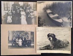 Cca 1910-1940 Vegyes Fotó Tétel, 8db, Fotó, Fotó Kartonon, Valamint Egy Fotó Művészfólián Keresztül, Köztük Kutyaportrév - Other & Unclassified