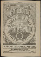 1915 Tauril Pneumatik Rt./Marta Automobil Rt., Nagyméretű újságreklám, 39x28 Cm - Publicidad