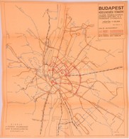 1957 Budapest Közlekedési Térképe, Kiadja: Fővárosi Villamosvasút Sajtó és Balesetelhárítási Csoportja, 40×36 Cm - Other & Unclassified