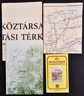 Cca 1973-2000 Vegyes Magyar Térkép Tétel, 4 Db: 
Tokajhegyalja Borászati Térképe, Magyarország Vasúti Térképe, Budapest  - Otros & Sin Clasificación