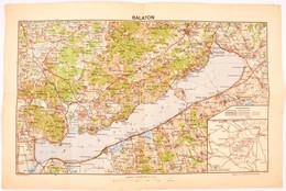 1936 A Balaton Térképe, M. Kir. Állami Térképészet, 31×47 Cm - Other & Unclassified