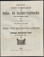 1852 A Pest Városában Létező Reál- ás Elemi Tanodák áttekintése Az 1851/2-iki Iskolai Tanévben, 23p - Non Classés