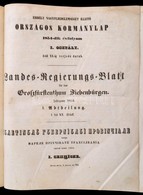 1854 Erdély Nagyfejedelemséget Illető Országos Kormánylap. Landes Regierungs-Blatt Für Das Grossfürstenthum Siebenbürgen - Unclassified