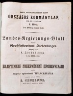 1856 Erdély Nagyfejedelemséget Illető Országos Kormánylap. Landes Regierungs-Blatt Für Das Grossfürstenthum Siebenbürgen - Zonder Classificatie