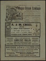 1908 Magyar Órások Szaklapja. X. évf. 12. Sz., 1908. Jun. 15. Szerk.: Nagy László. Papírkötés, Foltos, 221-240 P. - Zonder Classificatie