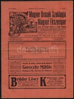 1913 Magyar Órások Szaklapja és Magyar ékszeripar. XV. évf. 17. Sz., 1913. Szeptember. 1. Szerk.: Nagy László. Papírköté - Zonder Classificatie