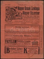 1915 Magyar Órások Szaklapja és Magyar ékszeripar. XVII. évf. 22-23. Sz., 1915. December 1. Szerk.: Nagy László. Papírkö - Unclassified