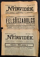 1928 A Felsőszabolcs és A Nyírvidék újságok összesen 3 Száma. - Non Classés