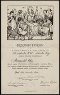 1938 Katolikus Háziasszonyok Országos Szövetsége Főzőtanfolyamának Oklevele, Szegedy-Maszák Aladárné, Stumpf Károlyné és - Unclassified