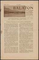 1939 Balaton, A Balatoni Szövetség Hivatalos értesítője.XXXII. évf.10 Számai. Sok Képpel és Hirdetéss - Unclassified