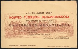 1941 Meghívó A M. Kir. 'Gábor Áron' Honvéd Tüzérségi Hadapródiskola ünnepélyes Megnyitására - Unclassified