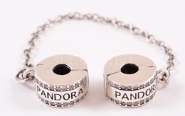 Ezüst(Ag) Pandora Láncos Klip, Jelzett, Bruttó: 5,4 G - Autres & Non Classés