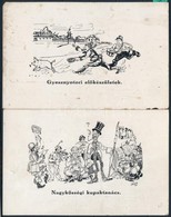** 2 Db RÉGI Használatlan Studentika Művészlap Albumlapon; A Soproni Diákéletből V. és VII.  / 2 Unused Pre-1945 Student - Sin Clasificación