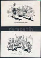 ** 2 Db RÉGI Használatlan Studentika Művészlap Albumlapon; A Soproni Diákéletből VIII. és X.  / 2 Unused Pre-1945 Studen - Unclassified