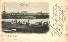 T2/T3 1898 Baja, Corso, Termény Piac A Dunán Csónakokban. Kiadja Wagner Antal (EK) - Unclassified