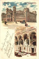 T3 1900 Budapest V. Igazságügyi Palota, Belső. Kunstanstalt 'Kosmos' S. IX. Art Nouveau Litho (fa) - Non Classés