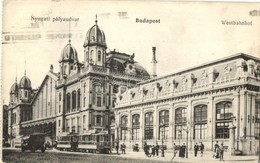 T2/T3 1923 Budapest VI. Nyugati Pályaudvar, Vasútállomás, Villamos, Automobil - Képeslapfüzetből (EK) - Non Classés