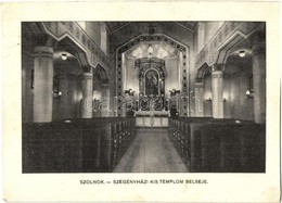 T3/T4 1939 Szolnok, Szegényházi Kis Templom Belső (vágott / Cut) - Unclassified
