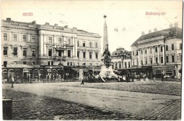 * T2/T3 Arad, Andrássy Tér, 1848 Múzeum, Fehér Kereszt Szálloda, étterem, üzletek, Emlékmű / Square, Museum, Hotel, Shop - Unclassified