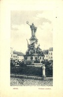 T2/T3 1912 Arad, Vértanú Szobor, Mögötte Schwarz üzlete, Szappan és Gyertyagyár. W. L. Bp. 228. Kiadja Mandl Ignác / Mon - Unclassified