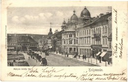 T2/T3 1904 Kolozsvár, Cluj; Mátyás Király Tér, üzletek. Kováts P. Fiai 156. Sz. / Square, Shops (EK) - Unclassified