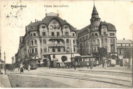 T2 1913 Nagyvárad, Oradea; Fekete Sas Szálloda, Villamosok, Cziller Imre és Grósz üzlete,  / Hotel, Shops, Trams - Unclassified