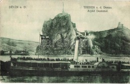 T2/T3 Dévény, Theben A. D. Donau, Devín (Pozsony, Bratislava); Árpád Denkmal / 'Bratislava' Gőzhajó Az Árpád Emlékmű és  - Unclassified