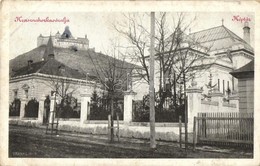 * T2/T3 1916 Krasznahorkaváralja, Krásnohorské Podhradie; Vár, Utcakép A Képtárral / Hrad Krásna Horka / Castle, Street  - Unclassified
