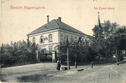 T3/T4 1910 Nagymegyer, Velky Meder; Szent Elzeár Iskola és Zárda, Kút. W. L. (?) 105. / School And Nunnery, Well (EB) - Unclassified