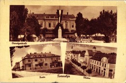 T2 Tornalja, Tornala; Országzászló, Fő Utca, Posta / Main Street, Flag, Post Office - Unclassified