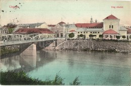 T2/T3 1912 Ungvár, Uzshorod, Uzhhorod, Uzhorod; Ung Folyó Hídja, Hotel Korona Szálloda / Uzh Riverbank, Bridge, Hotel (E - Unclassified