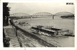 T2/T3 1938 Zenta, Senta; Strand A Dunán, Híd, Csónakok / Swimming Pool On The Danube, Bridge, Rowing Boats. Photo (EK) - Sin Clasificación